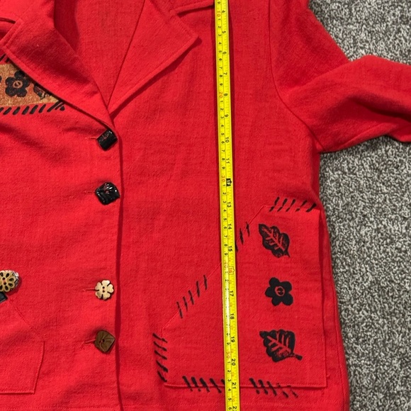 On‎ The Rocks Hand-Painted Orange Jacket – Boho Artistic Vintage Vibe – Size M - Picture 10 of 11